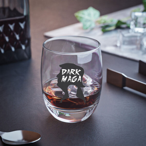 Official Dark MAGA Trump-Musk Silhouette Whiskey Glass