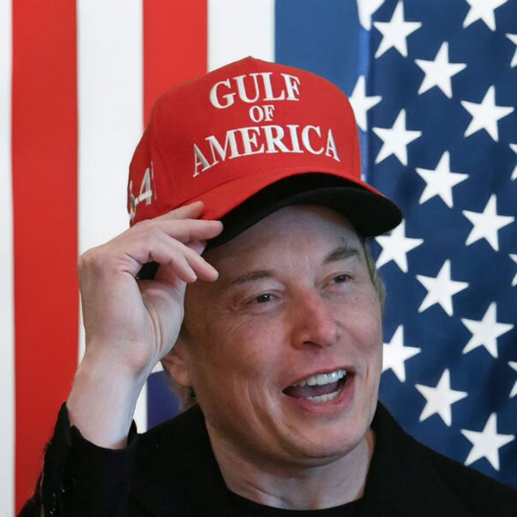 Elon Musk Wears Gulf Of America Hat 