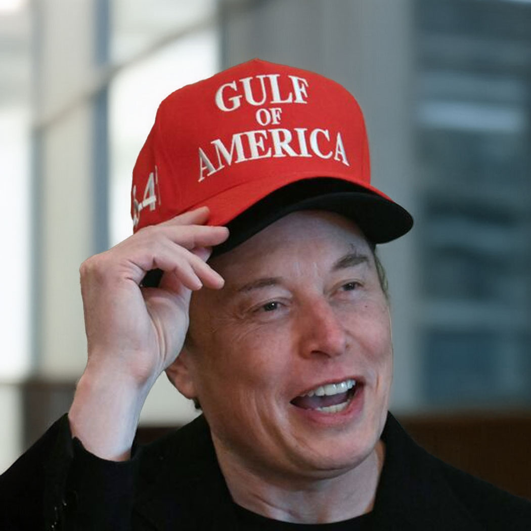 Elon Musk Wears Hats Gulf Of America Hat