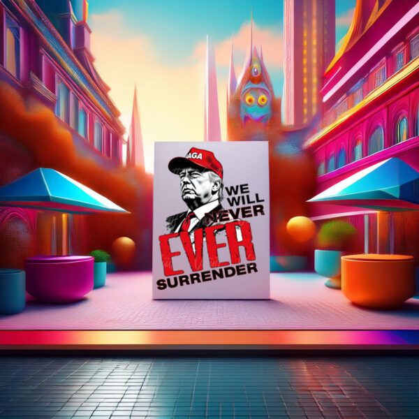Trump Never Ever Surrender Donald Trump Quote Saying Poster