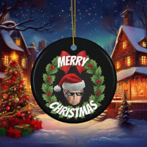 Funny Donald Trump Christmas Wreath Ornament