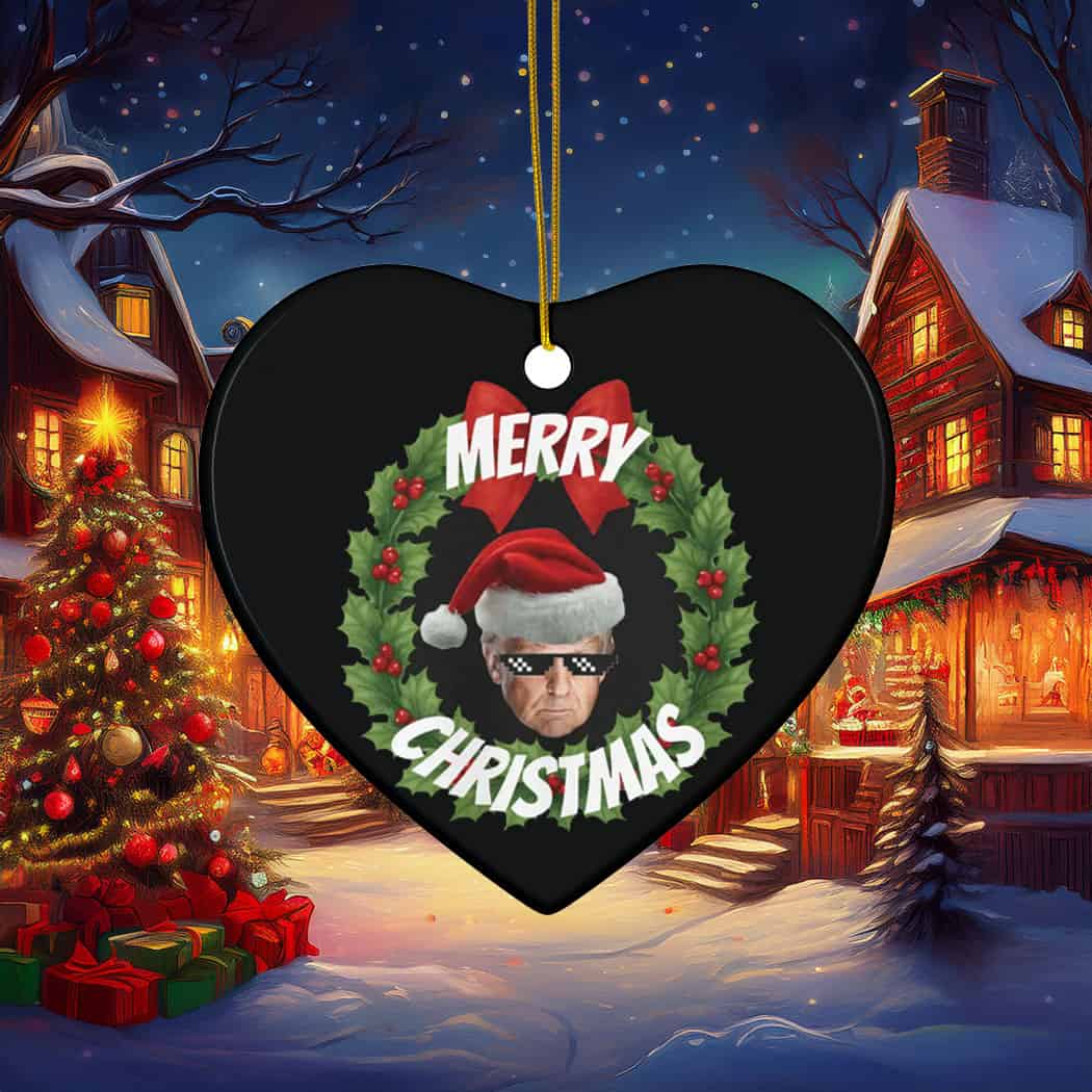 Funny Donald Trump Christmas Wreath Ornament Funny Donald Trump Christmas Wreath Ornament