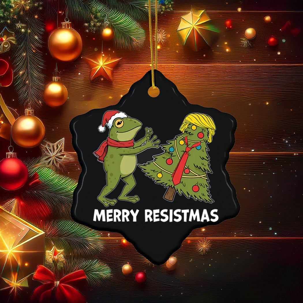 Merry Resistmas Funny Political Frog Ornament Merry Resistmas Funny Political Frog Ornament