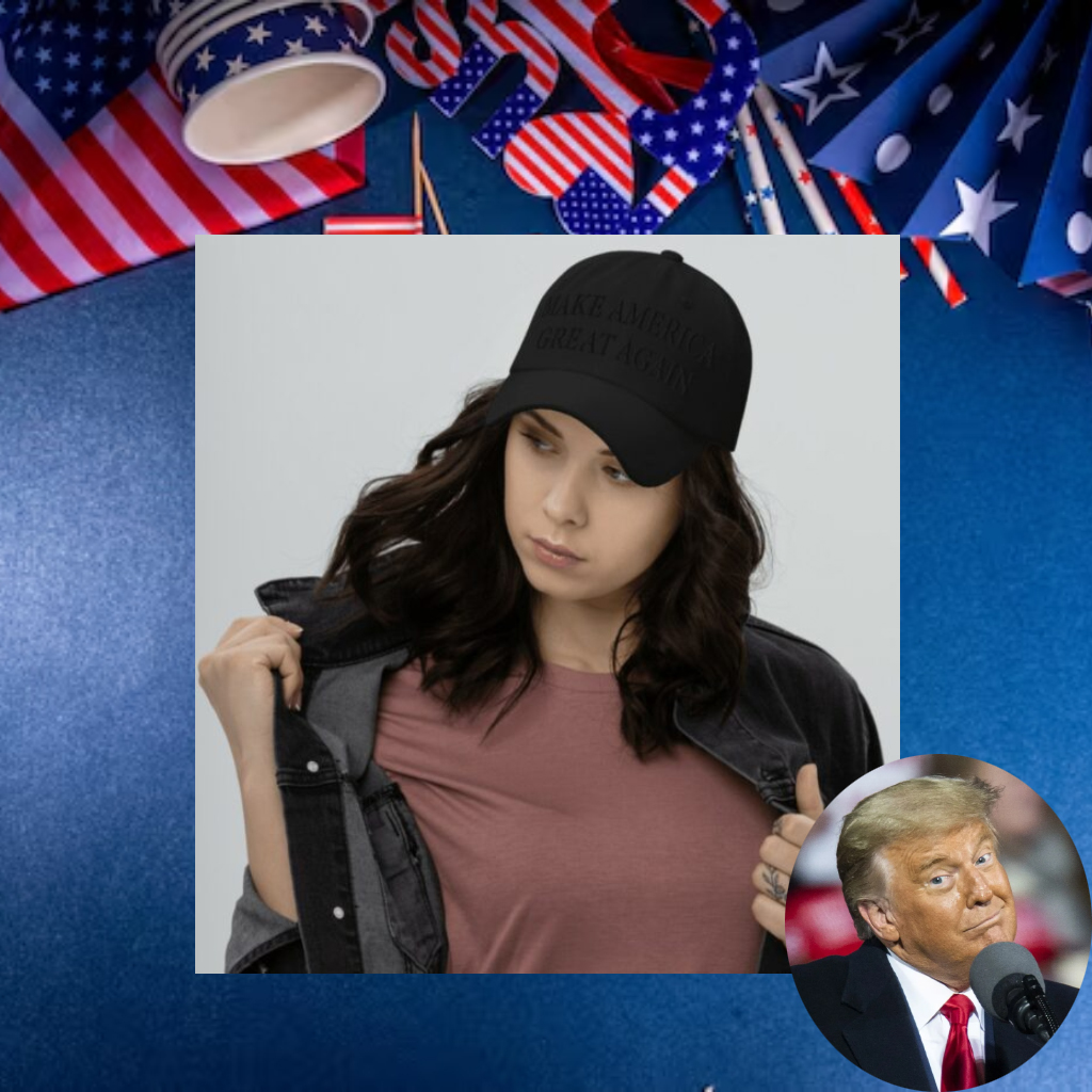 (Black on black) Dark MAGA Hat1