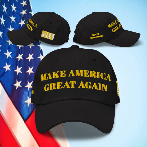 Gold Dark MAGA Hat – MET WITH JOE ROGAN!