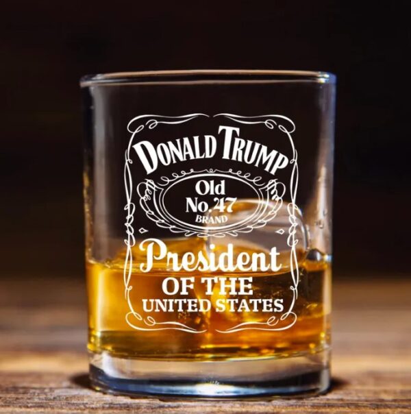 Donald Trump Whiskey Glass, 47th President Bourbon Glasses