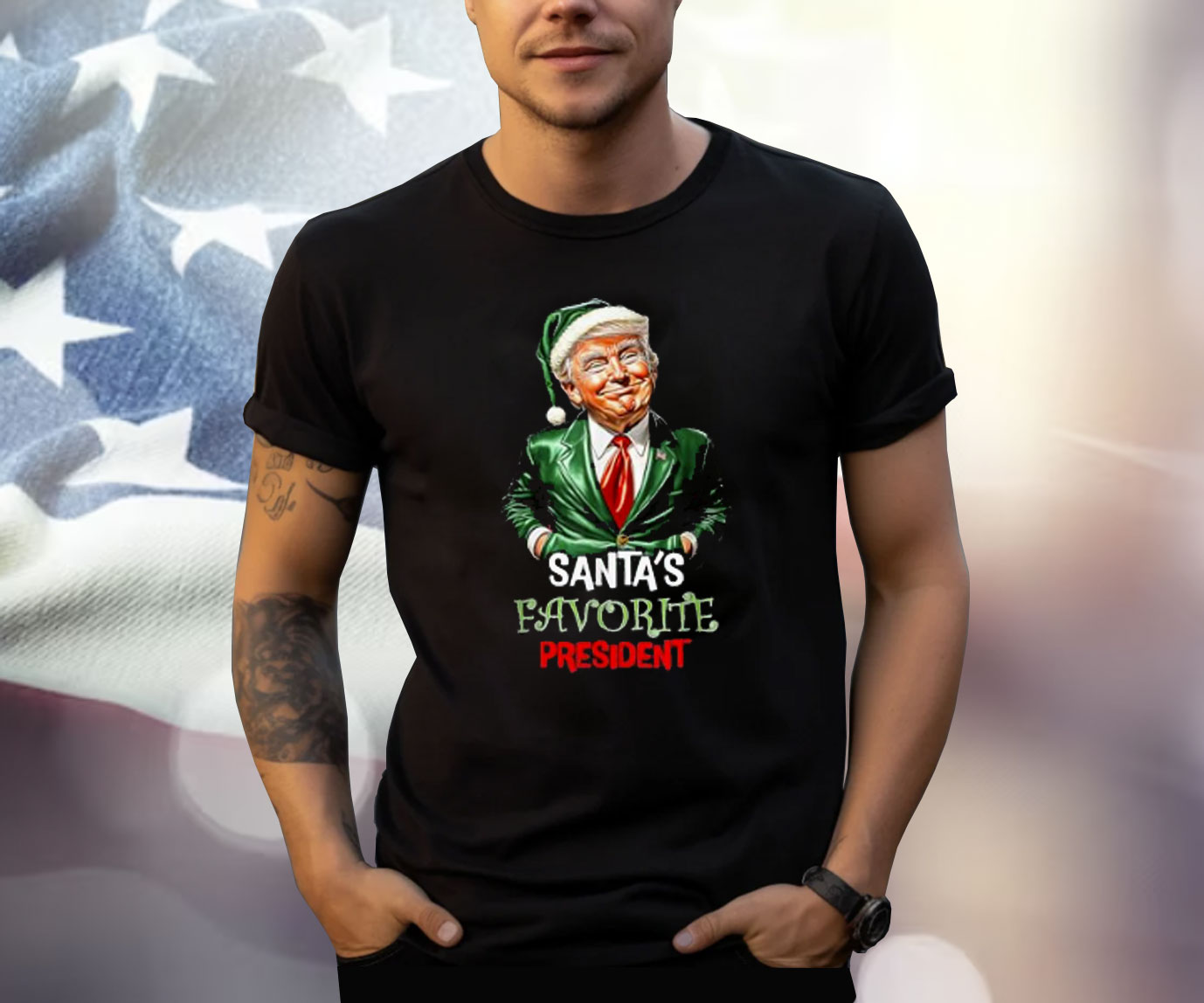 Santa's Favorite President Funny Santa Trump 2024 Christmas T-Shirt