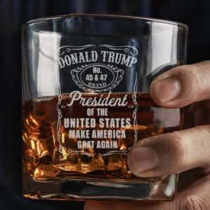 Donald Trump 45 47 Whiskey Glass