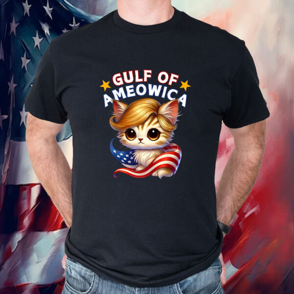 Gulf of Ameowica America Mexico Trump Hair Cute Cat Kitten Shirt