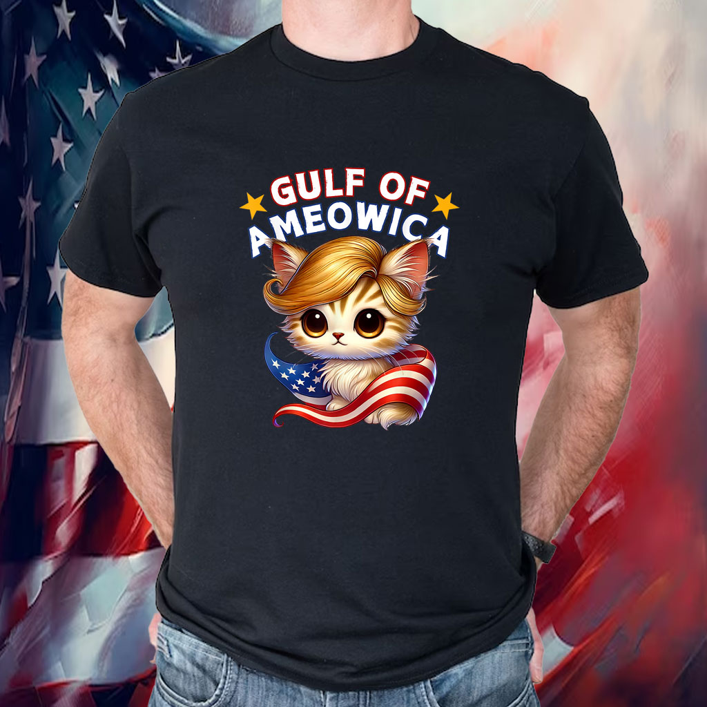 Gulf of Ameowica America Mexico Trump Hair Cute Cat Kitten Shirt