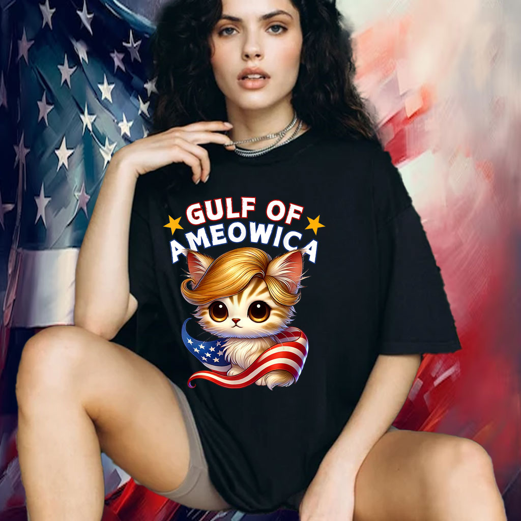 Gulf of Ameowica America Mexico Trump Hair Cute Cat Kitten Shirt