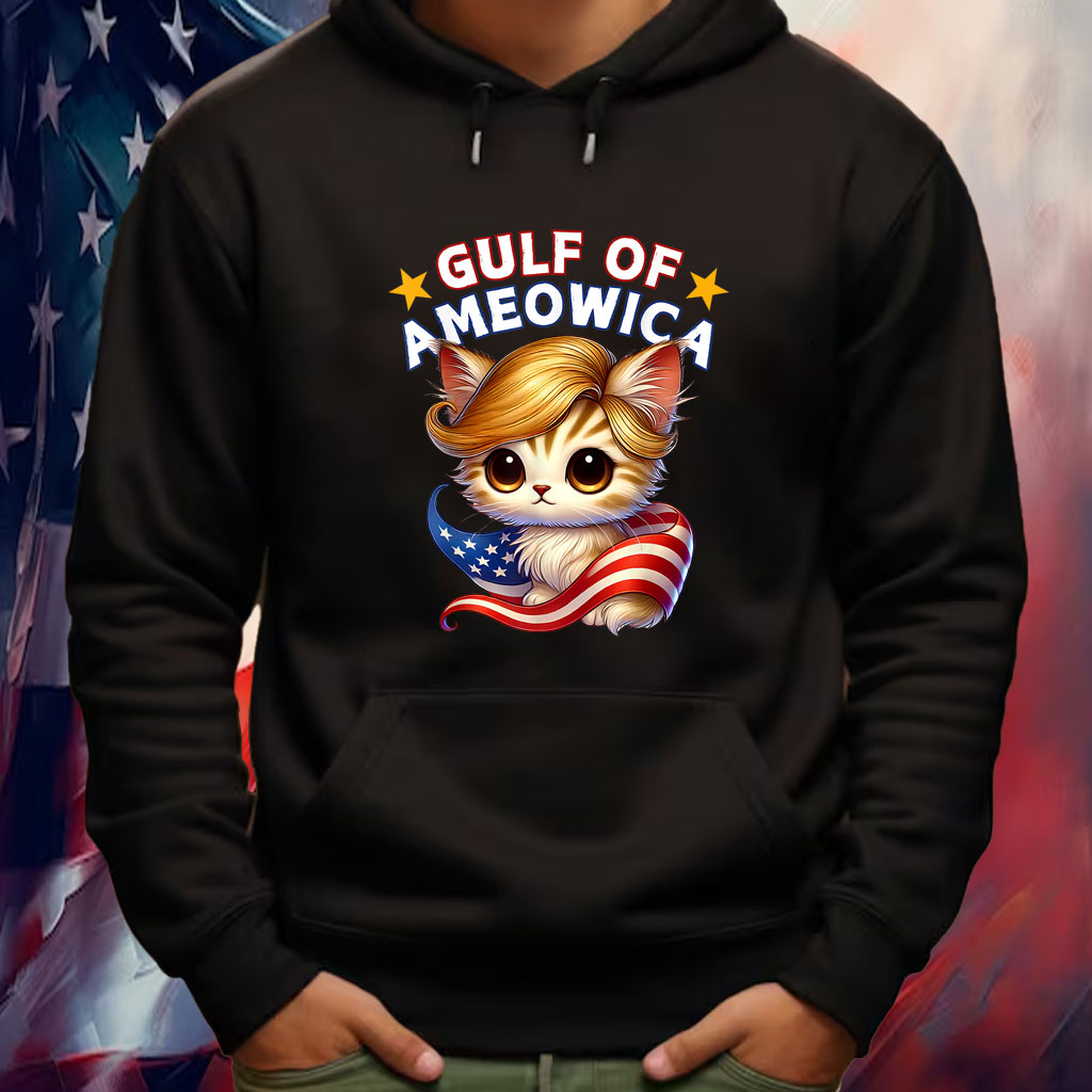 Gulf of Ameowica America Mexico Trump Hair Cute Cat Kitten Shirt