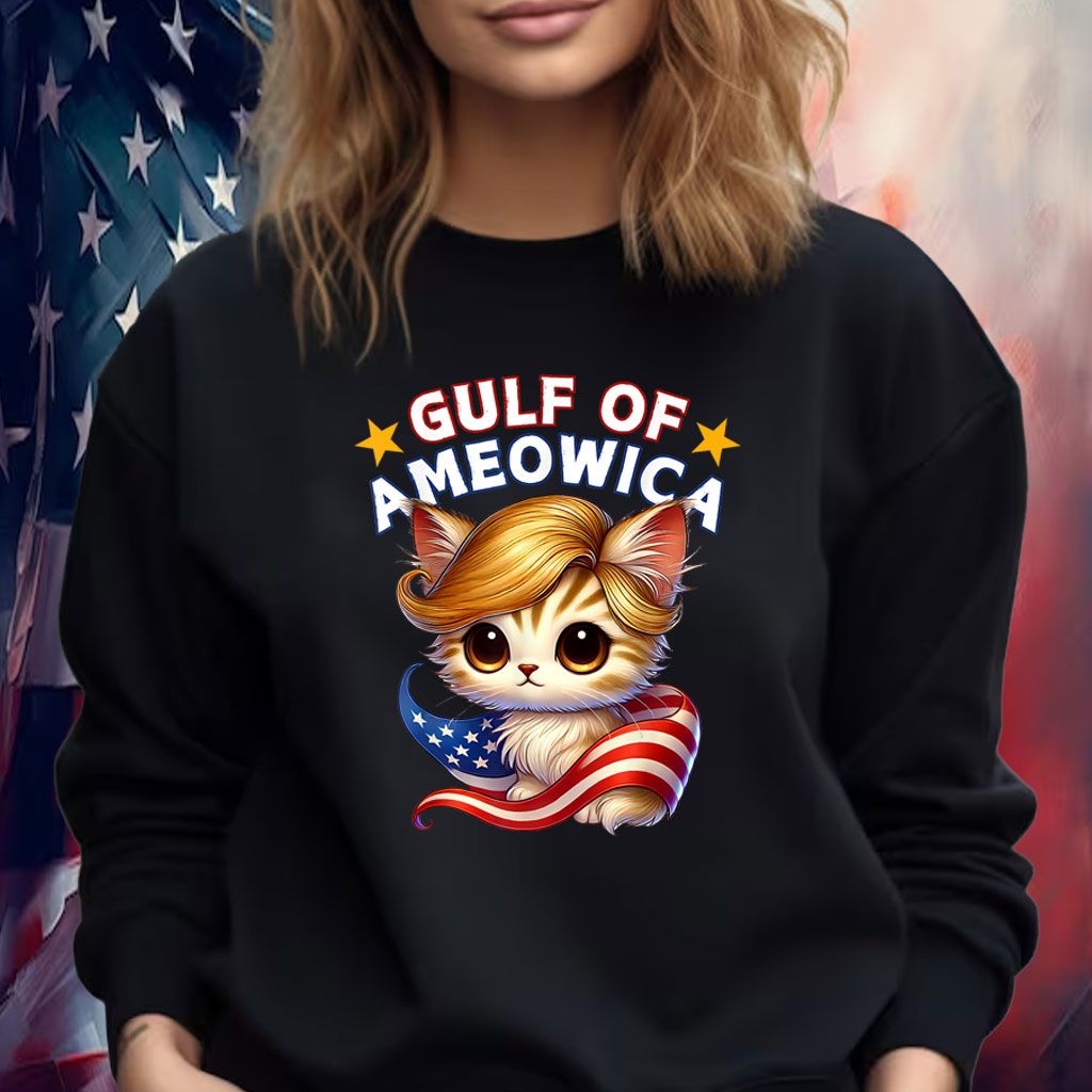 Gulf of Ameowica America Mexico Trump Hair Cute Cat Kitten Shirt