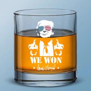 Trump We Won Whiskey Glass, Trump 47 Presidential