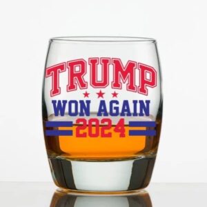 Trump Won Again Whiskey Glass