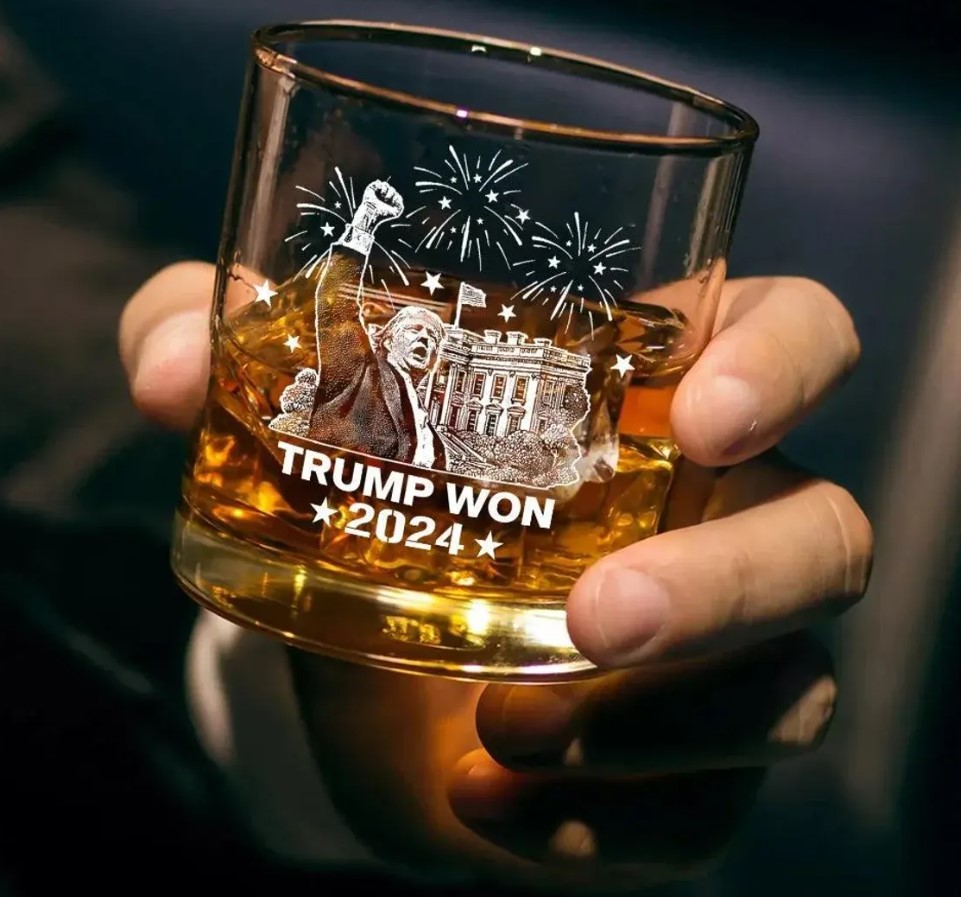 Christmas Trump Won Whiskey Glass