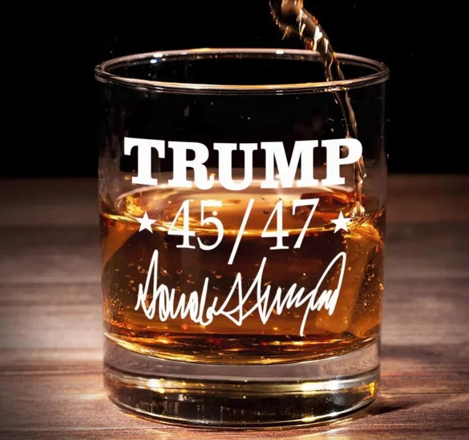 Trump 45 47 Whiskey Glass