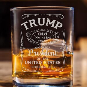 Trump Presidential Rocks Glass Gift for Conservative Republicans