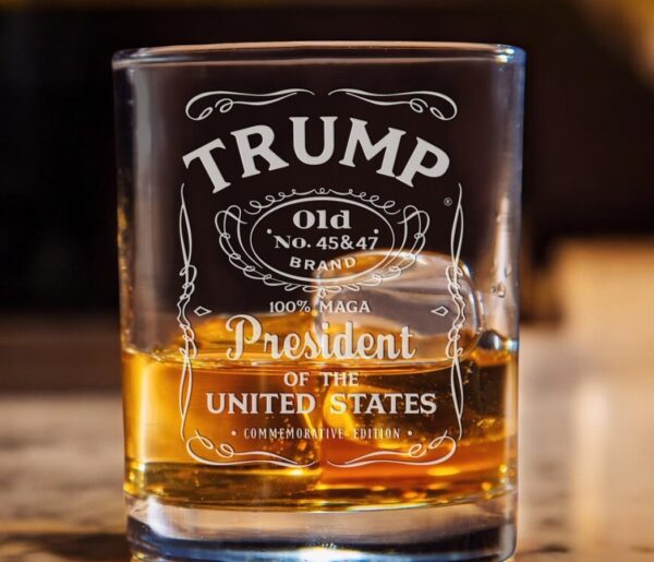 Trump Presidential Rocks Glass Gift for Conservative Republicans