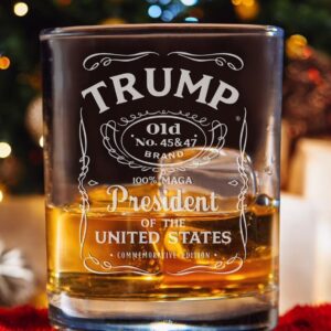 Trump Presidential Rocks Glass Gift for Conservative Republicans