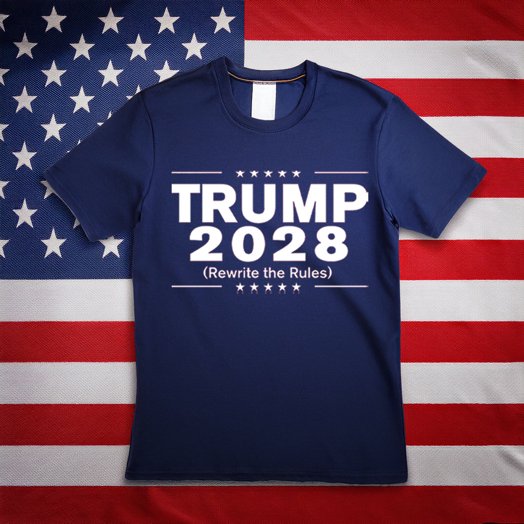 Trump 2028 Rewrite The Rules Navy Shirt