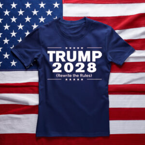 Trump 2028 Rewrite The Rules Navy Shirt