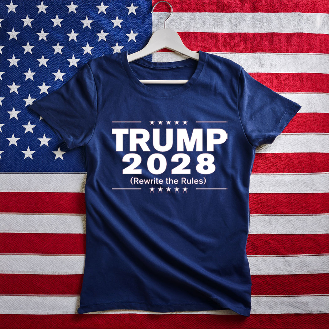 Trump 2028 Rewrite The Rules Navy Shirt
