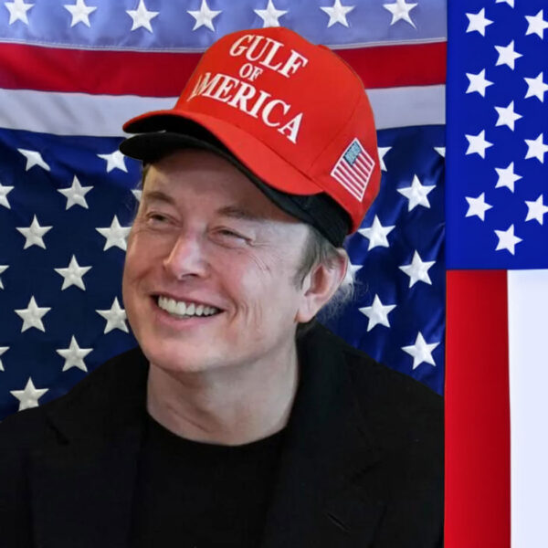 Musk wore a red “Gulf of America” hat