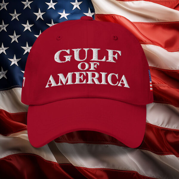 Musk wore a red “Gulf of America” hat