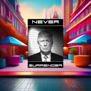 Trump Mugshot - President Trump Never surrender Poster