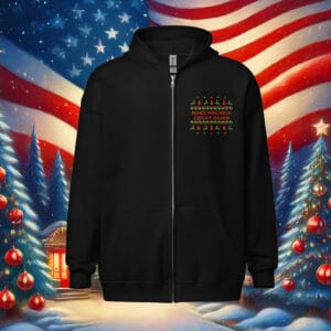 MAGA Christmas Sweater Zip Hoodie