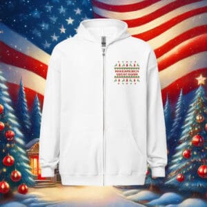 MAGA Christmas Sweater Zip Hoodie