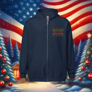 MAGA Christmas Sweater Zip Hoodie