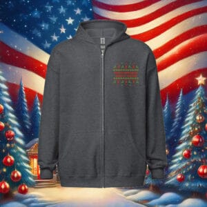 MAGA Christmas Sweater Zip Hoodie