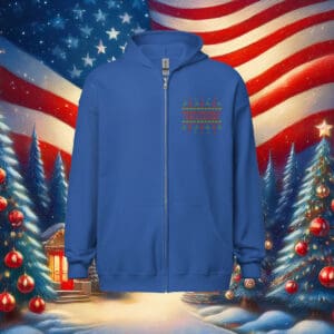 MAGA Christmas Sweater Zip Hoodie