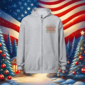 MAGA Christmas Sweater Zip Hoodie