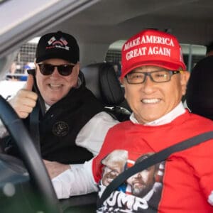 Toyota Chairman Akio Toyoda Wears Trump-Vance Shirt