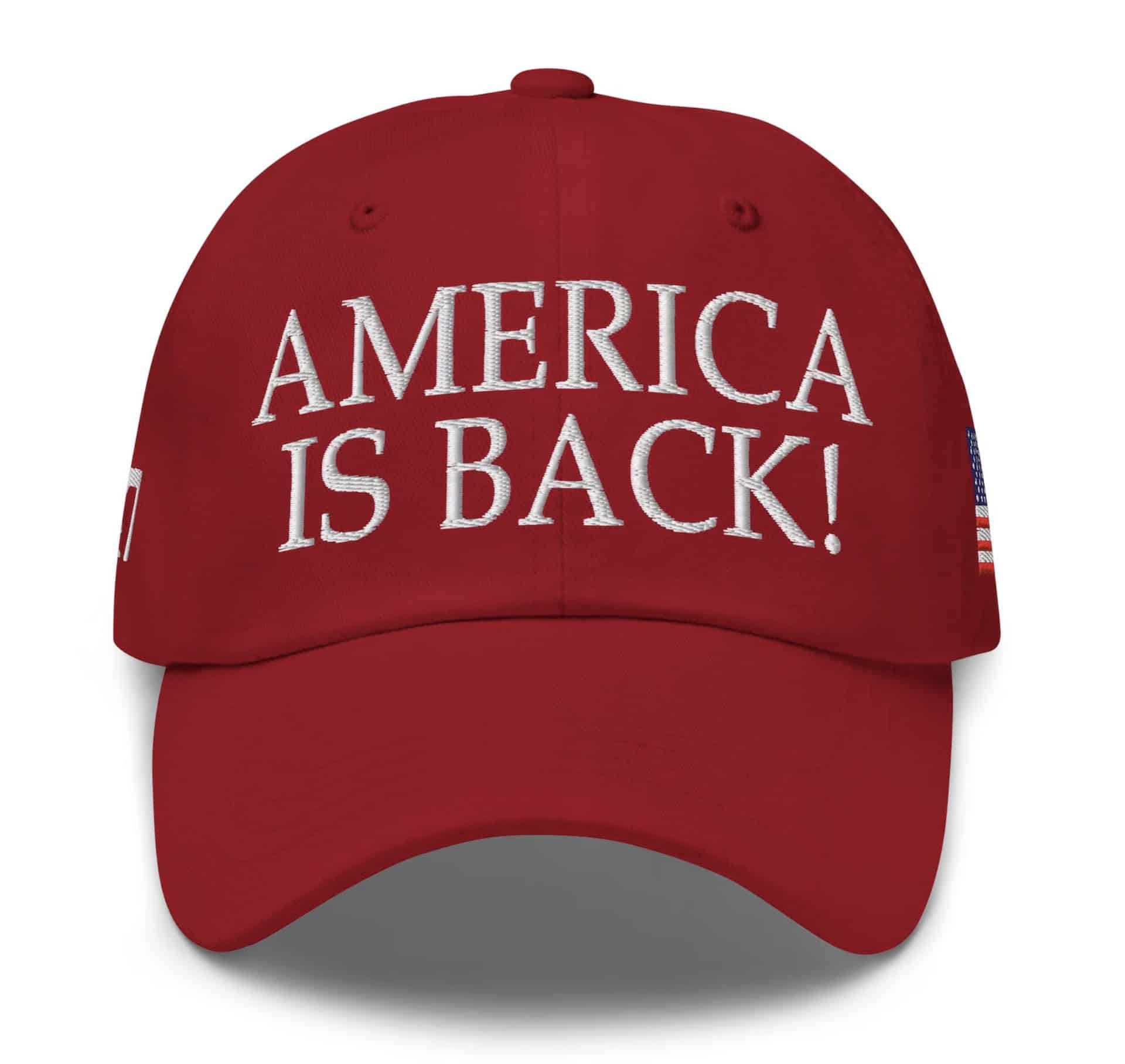 America is Back! Red Pro-President Trump Cotton Hat