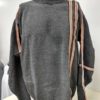 Black crew pullover with reflective stripes 2 - lossy