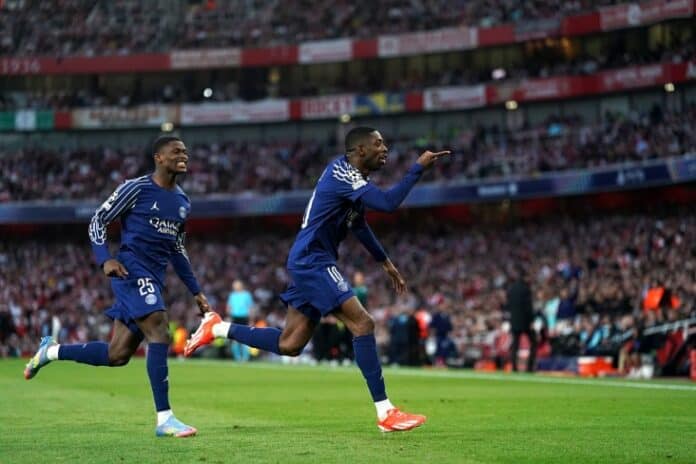 باريس سان جيرمان يهزم أرسنال 1-0 ويقترب من نهائي دوري الأبطال