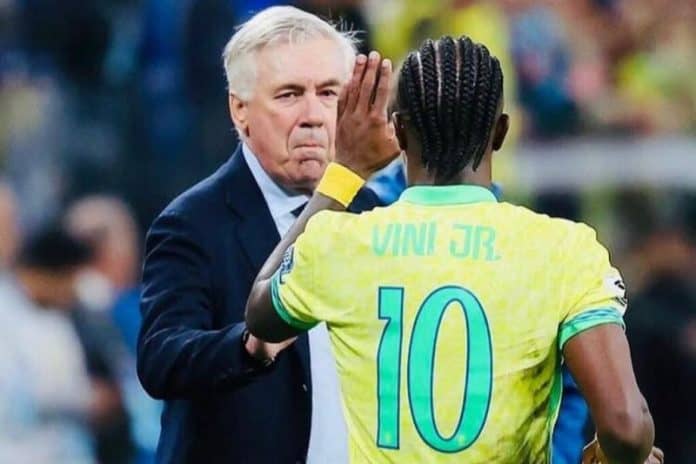 أنشيلوتي يستبعد فينيسيوس جونيور من معسكر البرازيل قبل تصفيات كأس العالم 2026