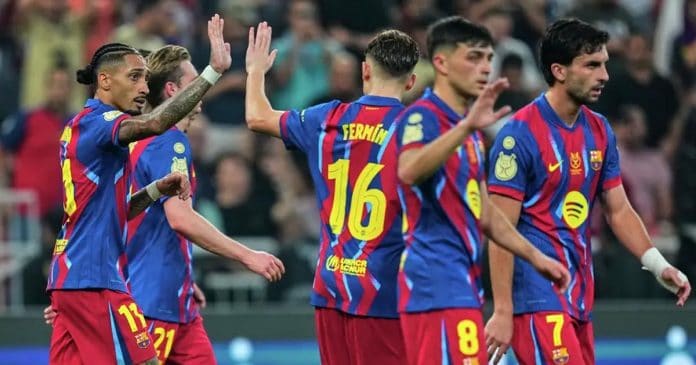 barcelona-vs-ath-bilbao برشلونة يسحق بيلباو 5-0 ويبلغ نهائي السوبر