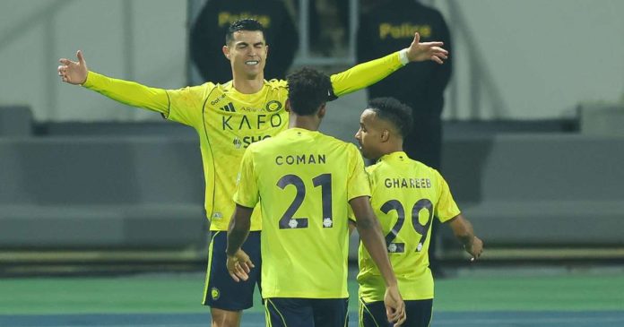 cristiano-ronaldo_1td8i36y5lebm1quouc9se0450 رونالدو يسجل 960 ويمنح النصر فوزاً على دمشق