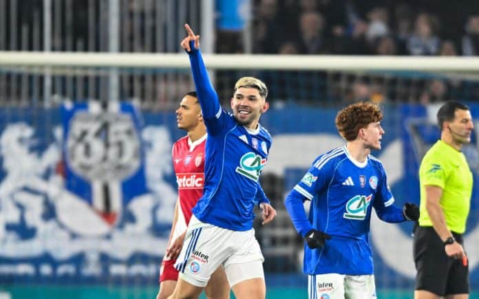 RC Strasbourg Alsace v AS Monaco - French Cup 2025/2026 ستراسبورغ يقصي موناكو 3-1 ويبلغ ربع نهائي كأس فرنسا