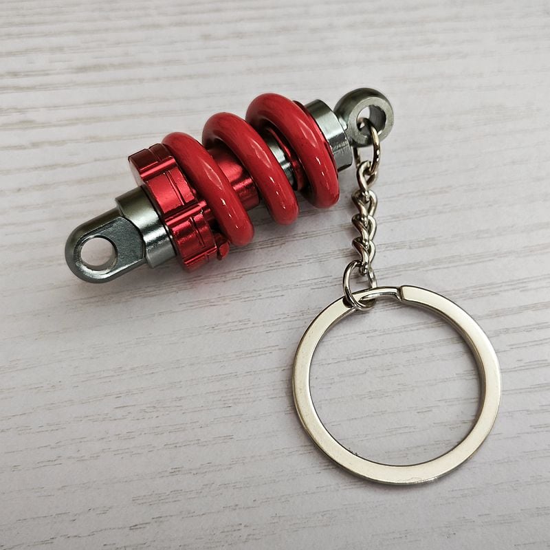 RED motorcycle shock absorber keychain aluminum alloy suspension keyring