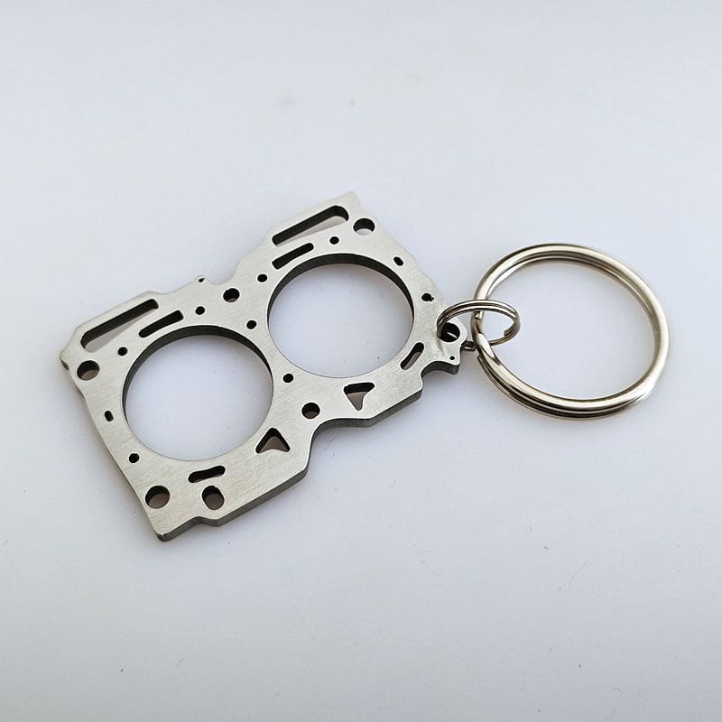 Stainless steel Subaru EJ20-25 head gasket keychain