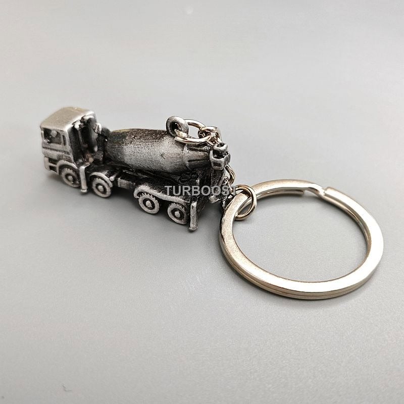 3D Metal Excavator Keychain - Construction Digger Model Key Ring Gift