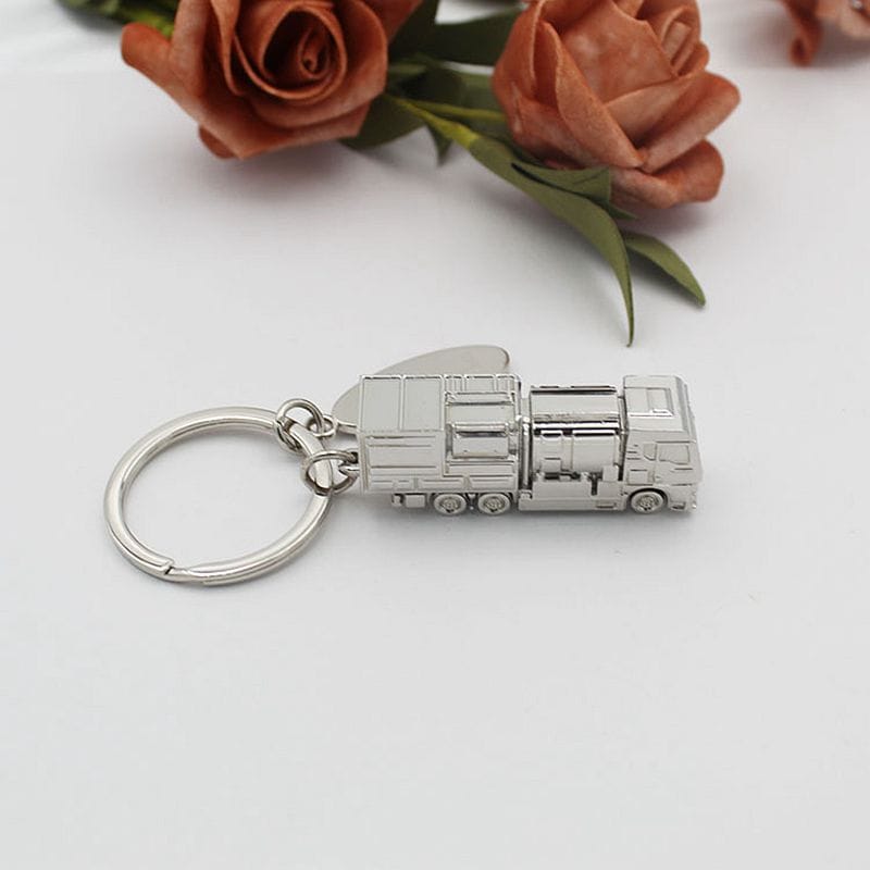 compression garbage truck keychain alloy custom logo keychain