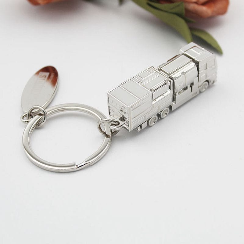 3D Metal Excavator Keychain - Construction Digger Model Key Ring Gift