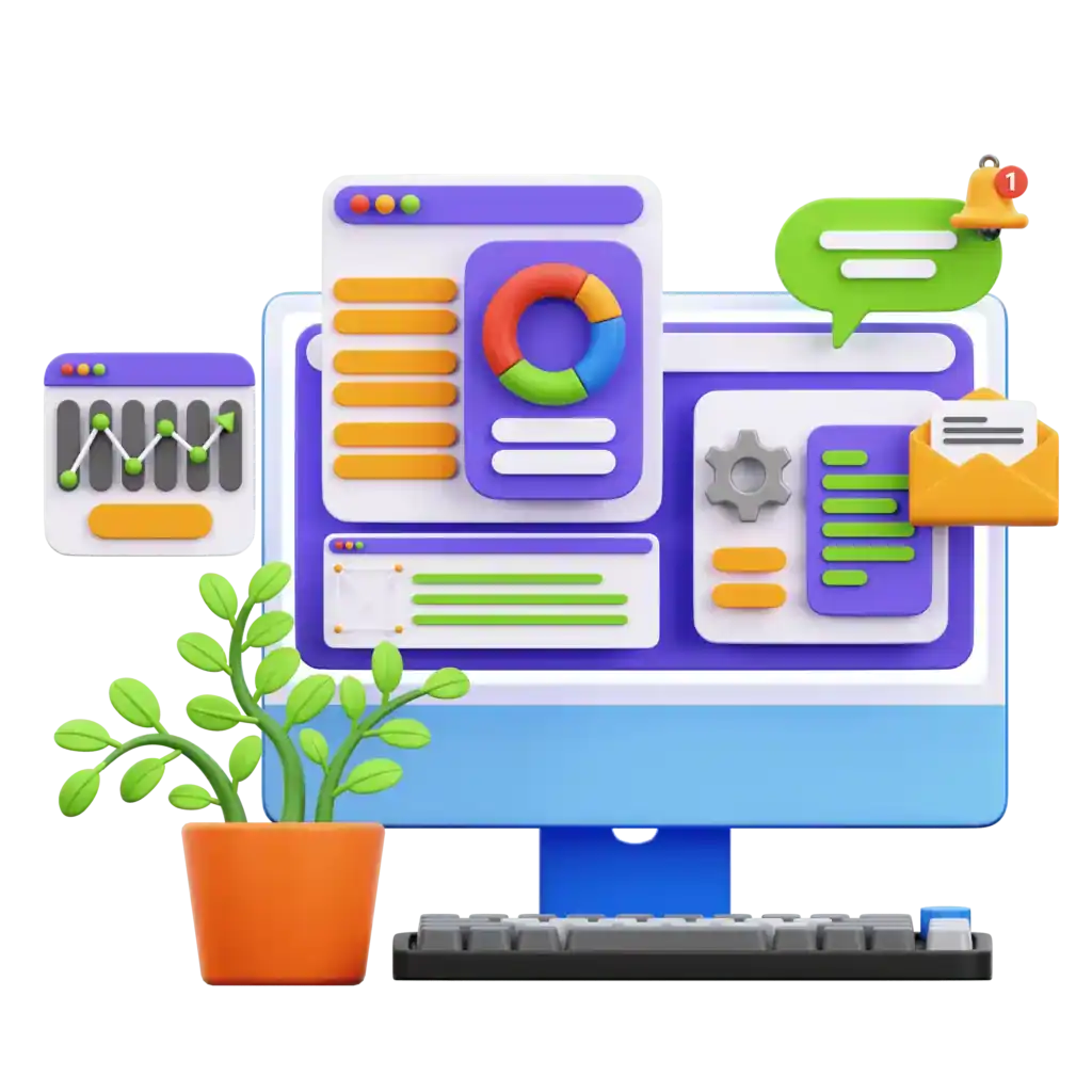 Ilustración creativa diseñando páginas web WordPress – agencia de diseño web Girona